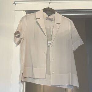 NEW EVERLANE The Clean Silk Short-Sleeve Notch Shirt